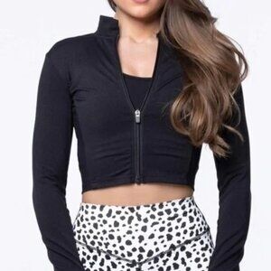 Balance Athletica (Vitality) Elevate Cropped Zip Jacket, size Medium - Black
